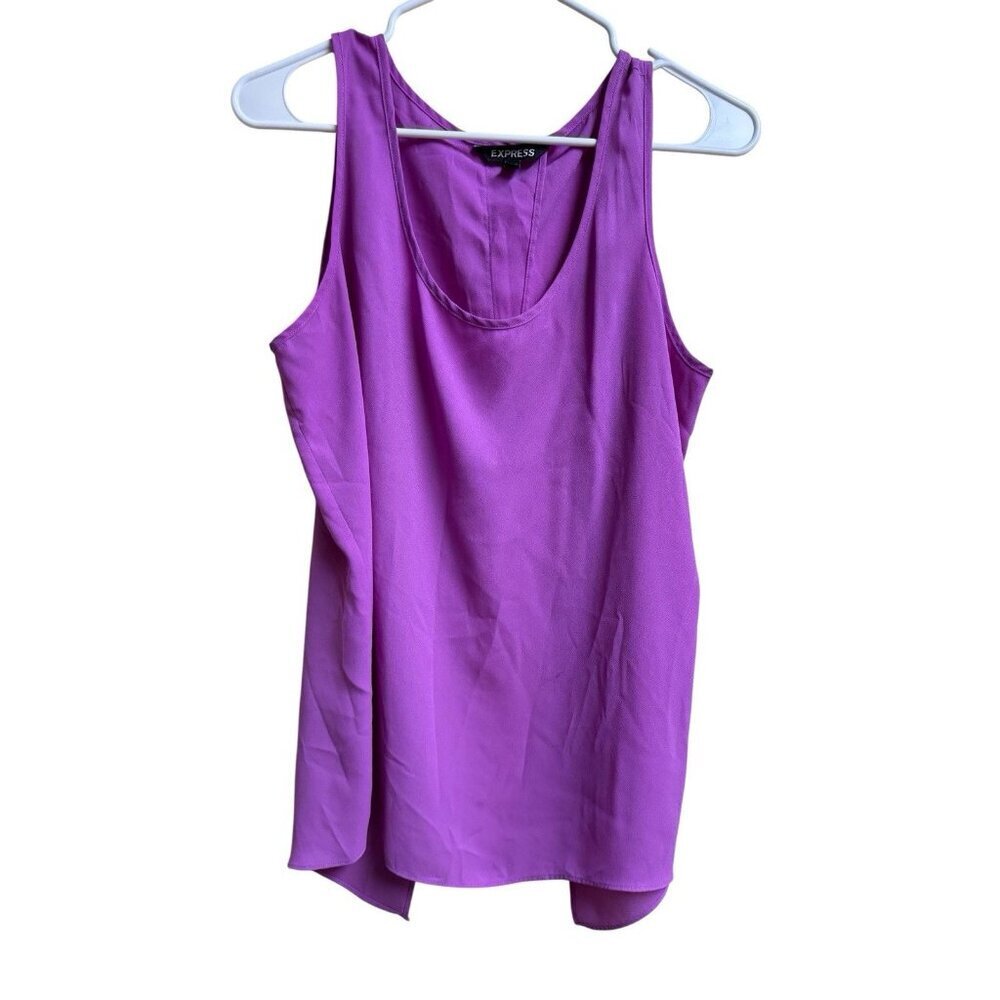 Express Lavender Open Back Blouse Women’s Size L Short Sleeve Top